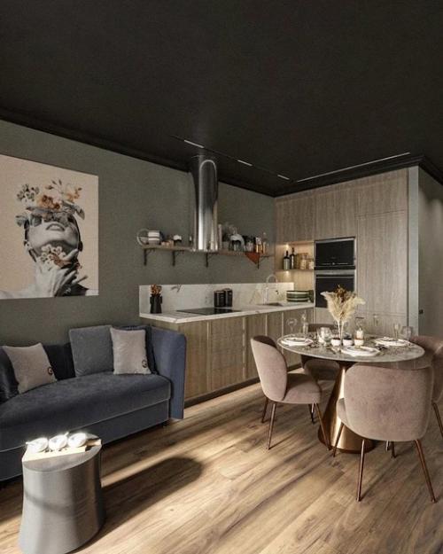 Кухня - гостиная, площадью - 15, 4 кв. 02