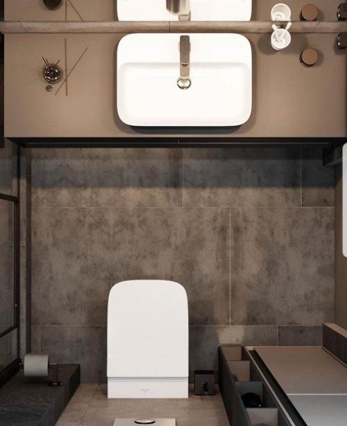 Интерьер небольшой ванной комнаты. 04