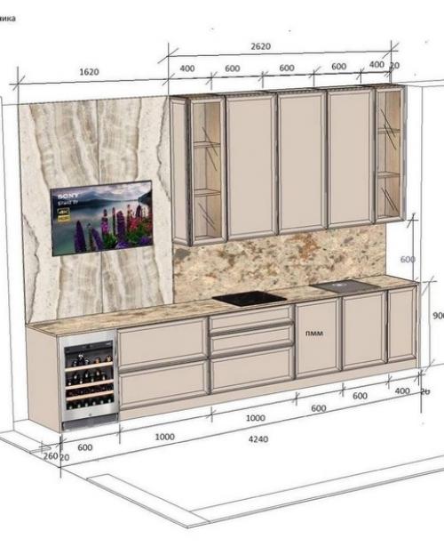Школа ремонта.  Проект кухни. 05