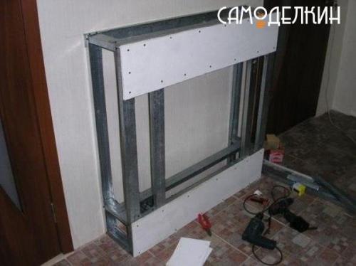 Портал для камина из гипсокартона своими руками. 02