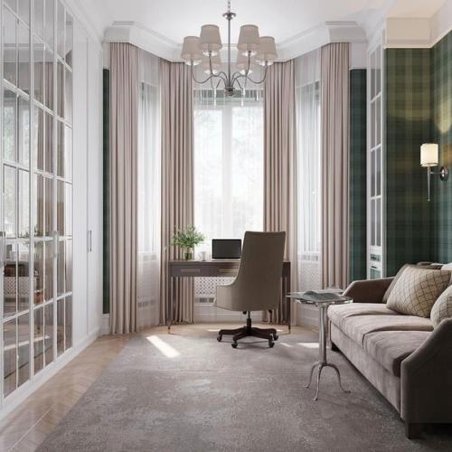 Дизайн кабинета.  Стильный, элегантный и душевный. 01