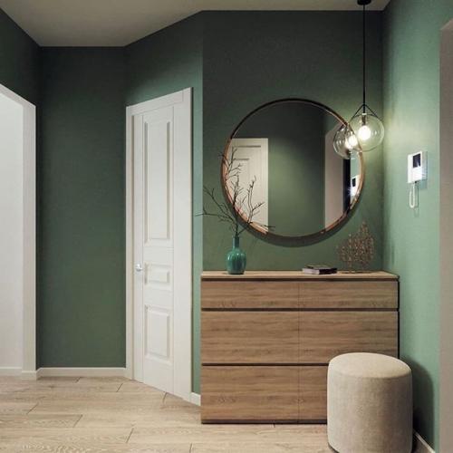 Как же круто вписался зеленый оттенок в интерьер квартиры. 01