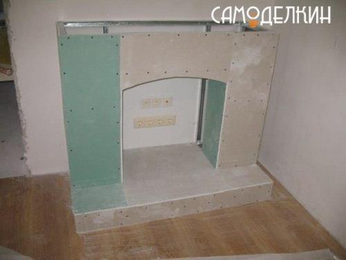 Портал для камина из гипсокартона своими руками. 03