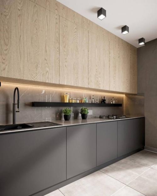 Интерьер загородного дома со стильным современным сочетанием оттенков и декором. 07