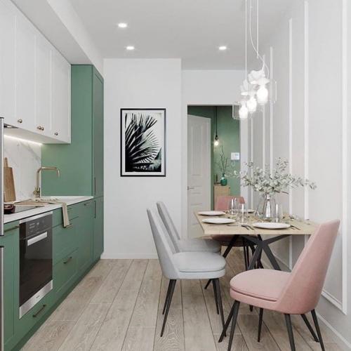 Как же круто вписался зеленый оттенок в интерьер квартиры. 06