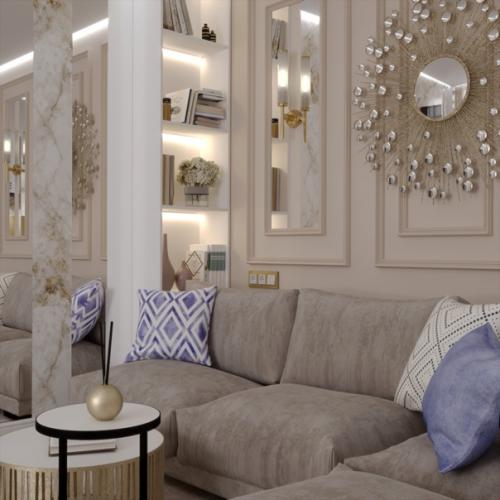 Весенняя кухня - гостиная в Новосибирске. 05