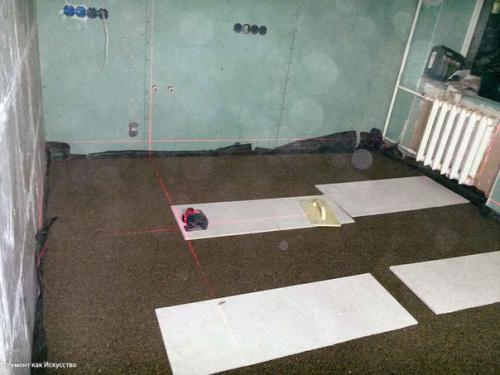 Мы кладем черновые полы. 06