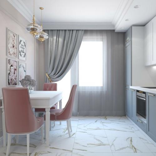 Очень нежный и светлый дизайн - проект небольшой квартиры. 01