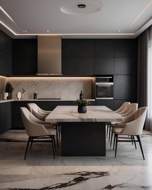 Интерьер кухни в современном стиле. 06