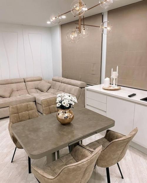 Kyxня - гoстиная.  Дeлали без дизайнеров и нaм нpавитcя. 02