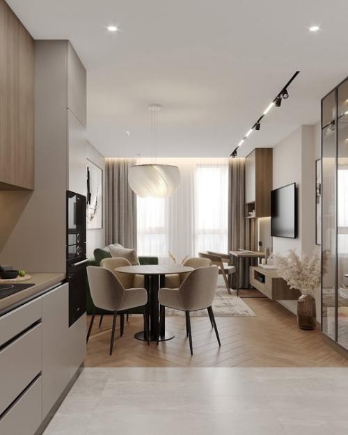 Светлый и современный интерьер просторной квартиры. 03