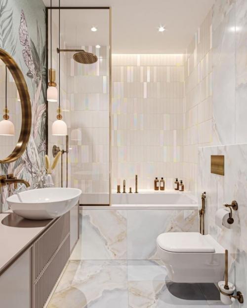 Очень красивый дизайн - проект санузла. 01