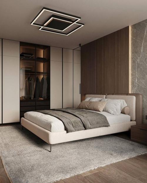 Современный интерьер однокомнатной квартиры в светлых тонах. 05