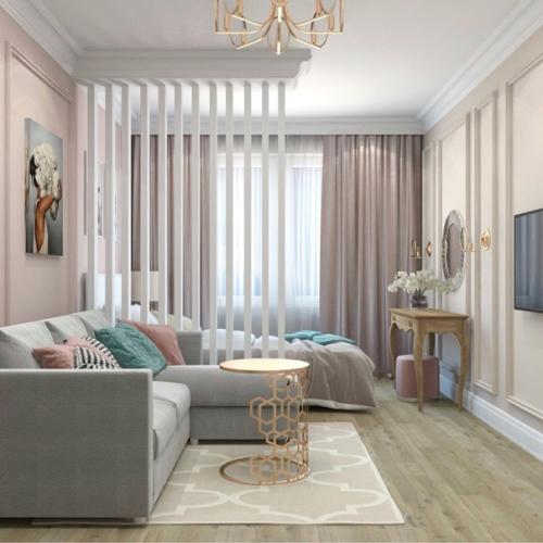 Очень нежный и светлый дизайн - проект небольшой квартиры. 07