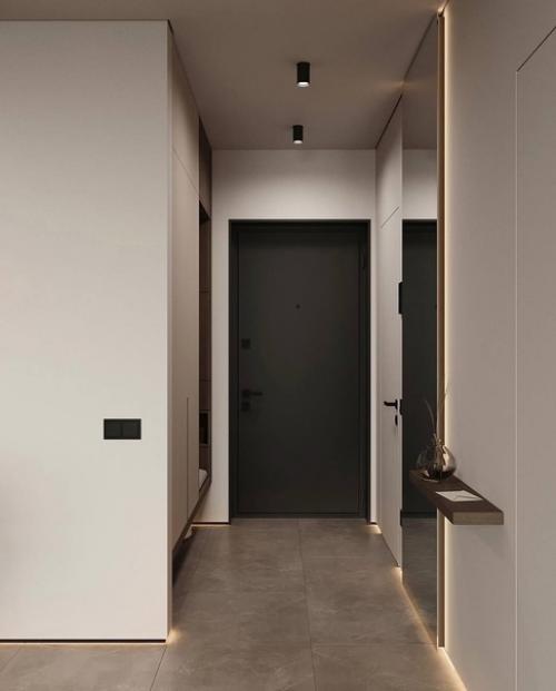 Современный интерьер однокомнатной квартиры в светлых тонах. 06