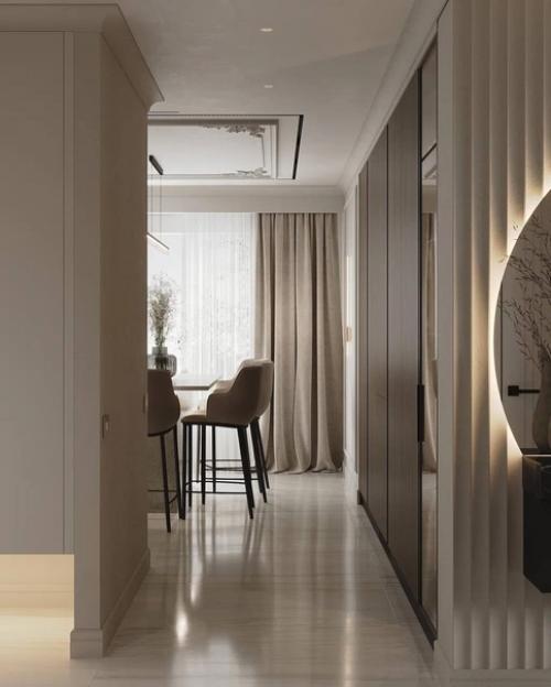 Достаточно сдержанная и минималистичная, но совсем не простая кухня. 06