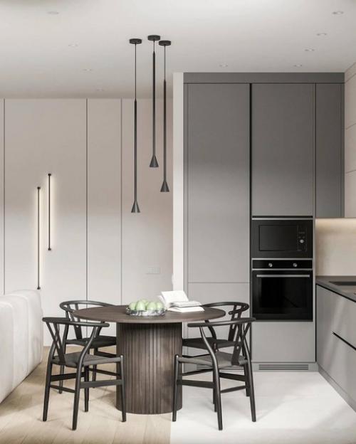 Интерьер кухни - гостиной площадью 29 кв. 05