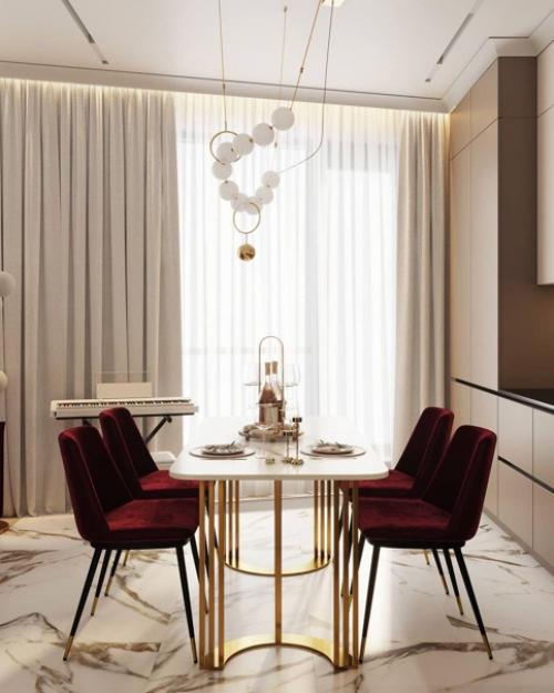 Шикарный дизайн - проект кухни совмещенной с гостиной. 01