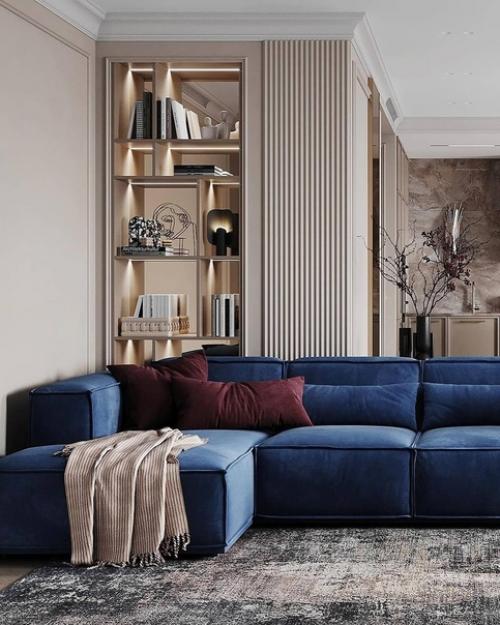 В ленте роскошный интерьер кухни - гостиной. 04