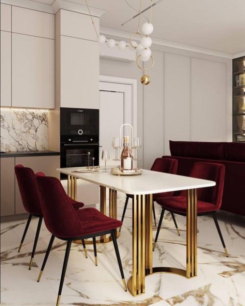 Шикарный дизайн - проект кухни совмещенной с гостиной. 03