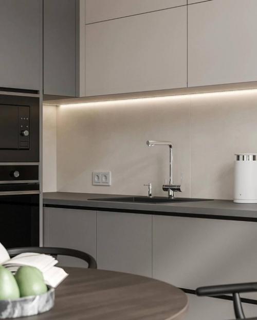 Интерьер кухни - гостиной площадью 29 кв. 02