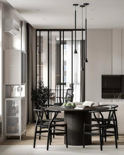 Интерьер кухни - гостиной площадью 29 кв. 04