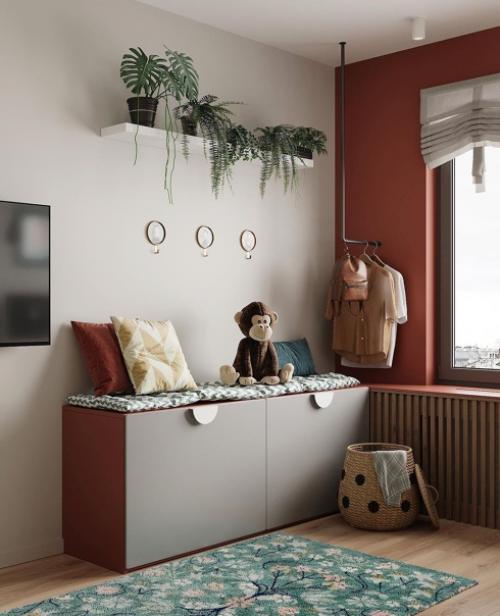 Необычное цветовое решение для комнаты девочки. 04