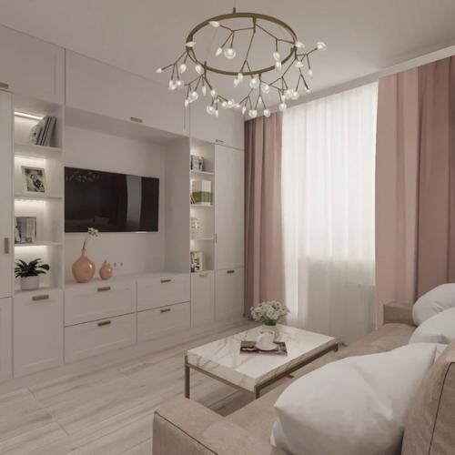 Светлый и очень нежный дизайн - проект квартиры в Москве. 06