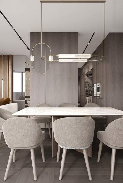 Необычная архитектура квартиры с декоративными колоннами и цельно - панорамными окнами продиктовала многие дизайнерские решения. 02