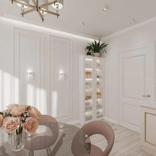 Светлый и очень нежный дизайн - проект квартиры в Москве. 01