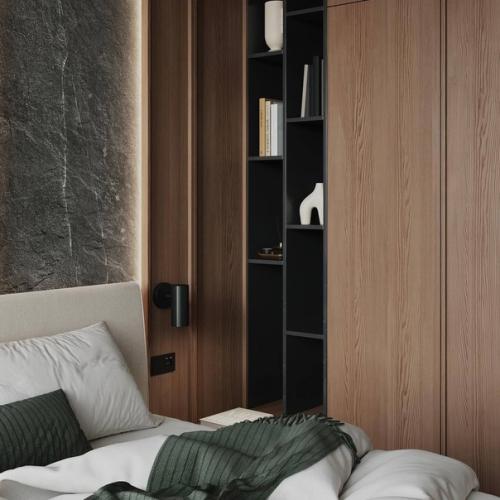 Дерево и камень в интерьере квартиры. 03