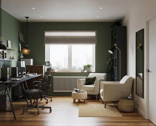 Простой и понятный интерьер кухни - гостиной в однокомнатной квартире молодой семейной пары. 06