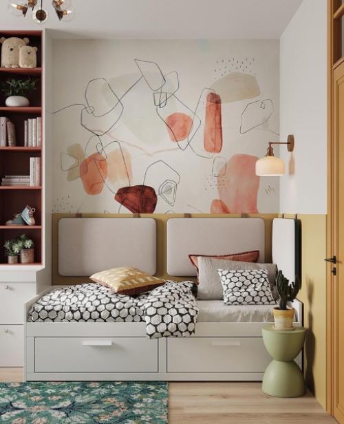 Необычное цветовое решение для комнаты девочки. 01