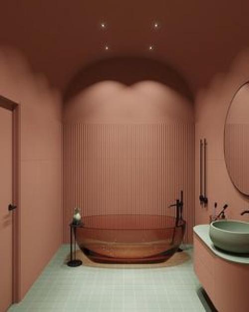 Одна ванная комната и три варианта ее цветового оформления. 03