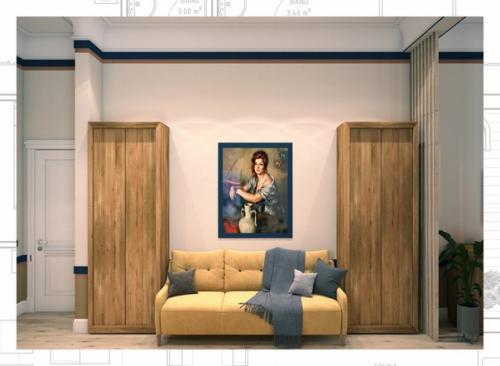 Проект маленькой студии с кухней икеа. 01