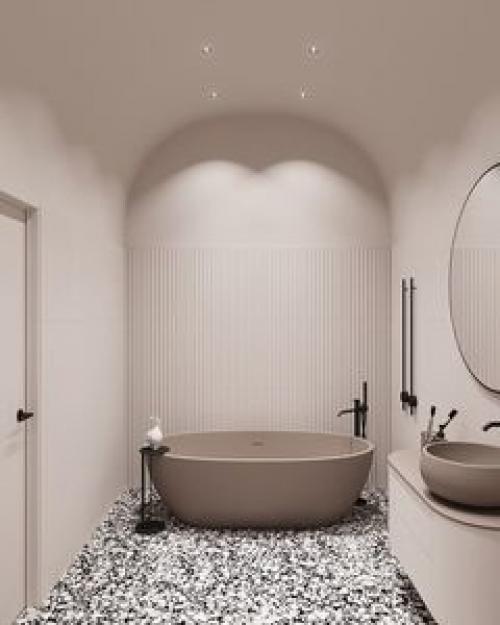 Одна ванная комната и три варианта ее цветового оформления. 06