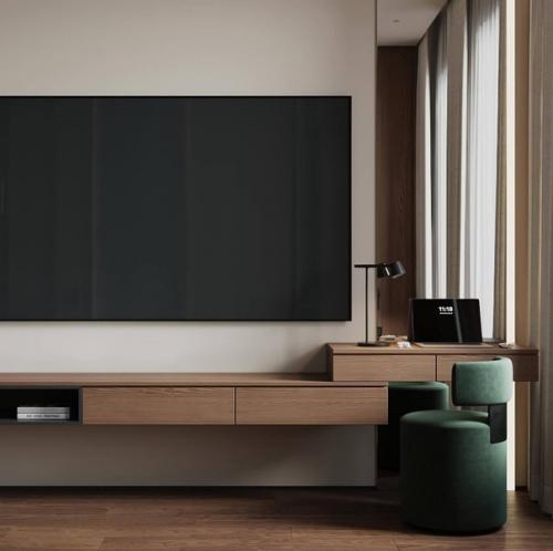 Дерево и камень в интерьере квартиры. 05