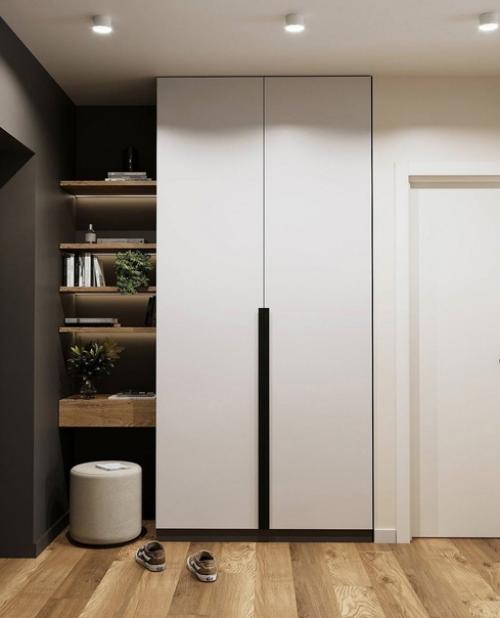 Простой и понятный интерьер кухни - гостиной в однокомнатной квартире молодой семейной пары. 07