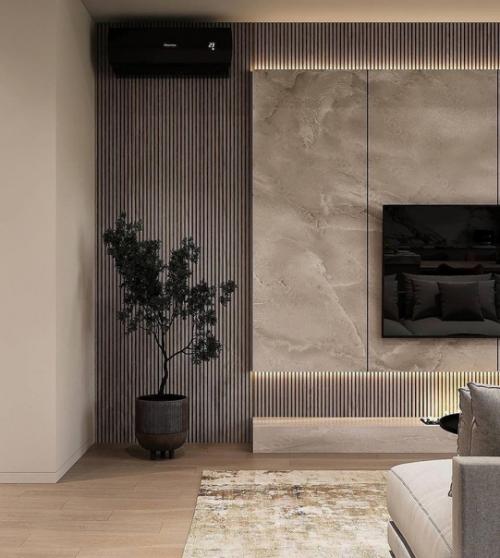 Интерьер кухни - гостиной в приятной цветовой гамме. 04