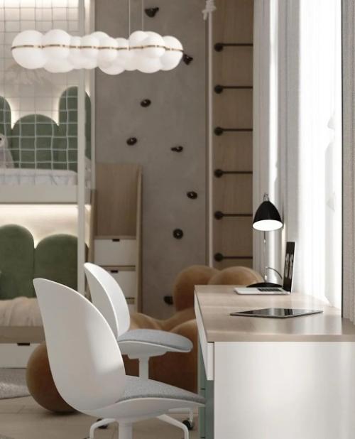 Великолепная детская комната, особенно второй этаж, это мечта, но что там за рабочее место под игровой зоной на 2 этаже. 08