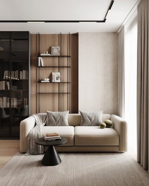 Светлый и стильный интерьер кухни - гостиной. 08