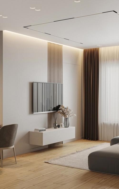 Интерьер квартиры. С минималистичным оформлением. 01