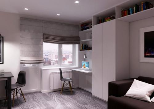 Современный дизайн однокомнатной квартиры - хрущевки 30 кв. 05