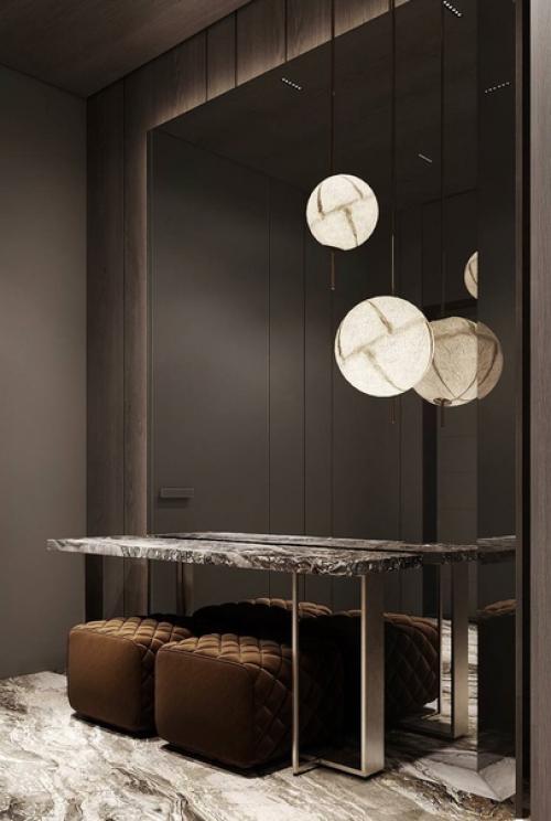 Необычная архитектура квартиры с декоративными колоннами и цельно - панорамными окнами продиктовала многие дизайнерские решения. 07