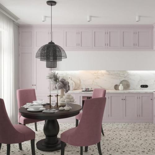 Дизайн - проект нежной кухни - гостиной в частном доме, площадью 15 кв. 03