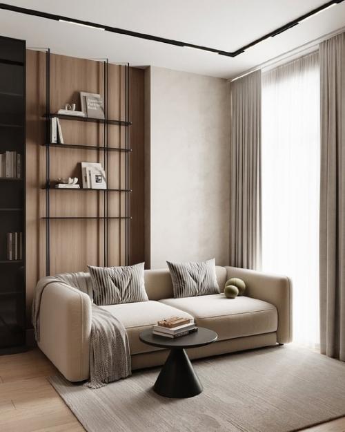 Светлый и стильный интерьер кухни - гостиной. 07