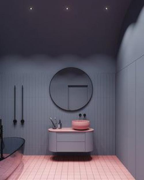 Одна ванная комната и три варианта ее цветового оформления. 01