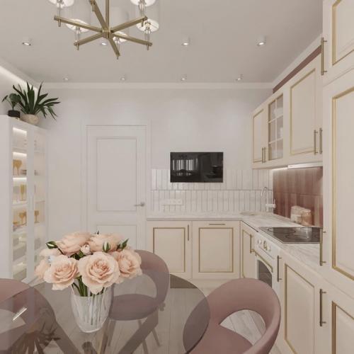 Светлый и очень нежный дизайн - проект квартиры в Москве. 02