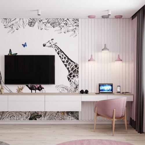 3 варианта ну очень красивых детских комнат с нереальными панно. 05