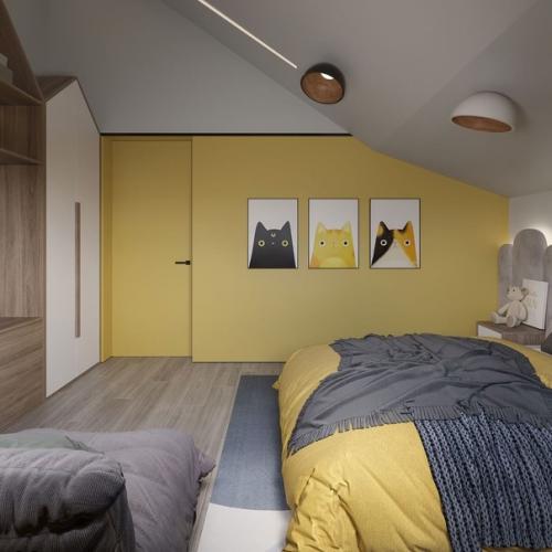 Детская комната в мансарде загородного дома. 03